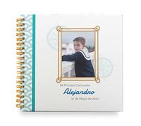Libro de Firmas Comunión Personalizado - Libro Tamaño 25 x 21 cm. Personalización en Portada Foto y Nombre - 60 Páginas. ONEPERSONAL (Libro Personalizado foto)