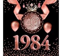 Libro de Firmas Cumpleaños 40: Memorias de 1984 en Elegante Oro Rosa: 120 páginas/ 21 cm x 21 cm.