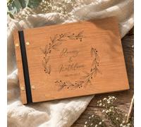Libro De Firmas De Boda De Madera A Medida, Un Elegante Recuerdo Personalizado Del Aniversario, Álbum De Tapa Dura Para La Fiesta De La Novia En El Que Los Invitados Pueden Firmar