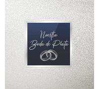 Libro de firmas para bodas de plata: Para recuerdos de invitados para aniversario boda de plata 25 años casados, Regalo o detalle para aniversario de pareja. Portada Plateada. Español