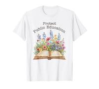 Libro de Flores Vintage para Proteger la educación pública Camiseta