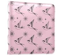 Libro de fotos con tapa de piel sintética con diseño floral de pájaro | Álbumes grandes, carpeta de anillos recargable, para 2 x 3, 4 x 6, 5 x 7, 6 x 8, para regalo de viaje de boda