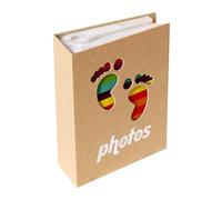 Libro de fotos para jóvenes - Diseño de huellas y corazones, álbum de fotos de recuerdos - para familias y amigos, biblioteca, mesita de noche, estante de chimenea, dormitorio, sala de estar
