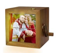 Libro de fotos personalizado con manivela con luces LED, marco de fotos de animación de madera personalizado para boda, San Valentín, Navidad y día de la madre