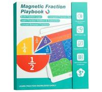 Libro de fracciones magnéticas, Libro de estrategias de fracciones magnéticas, con Piezas de Barras y círculos, Juguete de Aprendizaje práctico para manipuladores de matemáticas para niños