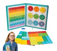 Libro De Fracciones Magnéticas | Libro Magnético Educativo Puzzle De Fracciones,Herramienta Educativa para Niños De Primaria