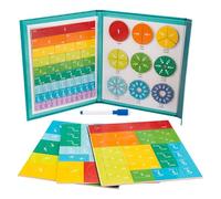 Libro de fracciones magnéticas - Visualiza Conceptos matemáticos, Juego círculo Colorido, archivador de 22 cm + Material Madera Talla, Herramienta educativa - para Escuela Primaria y