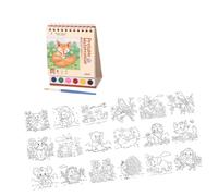 Libro de garabatos para niños con pintura de acuarela y pincel, doble bobina, bloc de dibujo artístico para niños principiantes al aire libre bocetos portátil