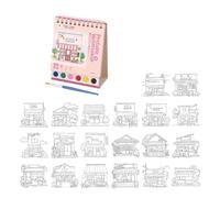 Libro de garabatos para niños con pintura de acuarela y pincel, doble bobina, bloc de dibujo artístico para niños principiantes al aire libre