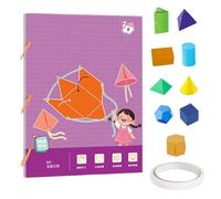 Libro de geometría 3D para niños, guía de fórmula interactiva, ayuda de estudio de volumen y área, geometría para principiantes con modelos geométricos sólidos de 9/12/15 para aprendizaje STEM y uso