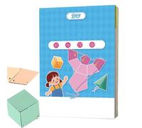 Libro de geometría de cadena, kit de matemáticas de forma 3D con 12 modelos, toy de aprendizaje interactivo, herramienta educativa para centros de matemáticas, salas de juegos, aulas y recursos de mae