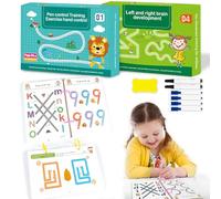 Libro de Grafomotricidad Borrable, Libros de Trazado Reutilizables para Niños de 3, 4, 5, 6 Años, Libros de Actividades Preescolares, Libro Vacaciones, libro actividades 3 años (Level 1+Level4)