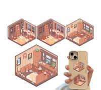 Libro de habitaciones con pegatinas, pegatinas para escenas en miniatura - 8 escenas de pegatinas con dibujos animados,Crea tus propias escenas para la habitación, decoraciones para planificadores
