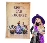 Libro De Hechizos De Bruja | Libro Completo De Brujería Con Contenido Detallado | Suministros De Asistentes Portátiles Para Hogar, Escuela, Viajes, Fiestas, Reuniones, Práctica Mágica Y Aprendizaje Es