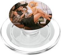 Libro de hechizos de té para niña mágica y cálida con rincón de lectura de brujas PopSockets PopGrip para MagSafe