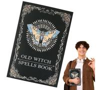 Libro de hechizos para brujas - papel viejo grimorio, encuadernación de diario encantado, registro ritual mágico, cuaderno oculto, diario de brujas clásico | Herramienta de difusión de hechizos pagana