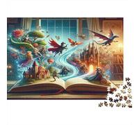 Libro de Historia Fantástica Puzzle de 1000 Piezas de Papel Puzzle para Adultos Mundo de Cuento Mágico Relajante Enfoque Familiar Decorativo Regalo 38x26cm/1000pcs