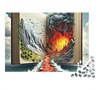 Libro de Historia Fantástica Puzzle de 1000 Piezas Papel para Adultos Valle Mágico Escena Volcán Juego de Puzzle para Toda la Familia Relajación Decoración Regalo 52x38cm/1000pcs