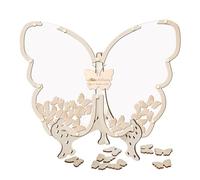 Libro de Invitados a la Boda de Madera, Signo de invitado de Mariposa,Libro de visitas de Mariposa de Madera para Boda | Elegante Libro de visitas, Recuerdos para la graduación de cumpleaños