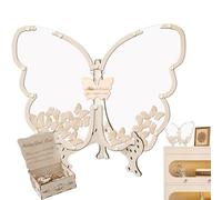 Libro de Invitados a la Boda de Madera, Signo de invitado de Mariposa | Libro de visitas de Mariposa de Madera para Boda - Elegante Libro de visitas, Recuerdos para la graduación de cumpleaños