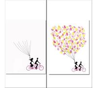 Libro de invitados con árbol de huellas dactilares for boda, pintura de firma, beso de pareja, huella digital, mejores deseos for fiesta(Color02,40x60cm 16x24inch)