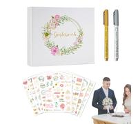 Libro de Invitados para Boda | Registro de Invitados con Tapa Dura y bolígrafos | Álbum de Fotos para Bodas y Libro de firmas | para Novios Shower Compromiso Renovación Votos Reunión Famili