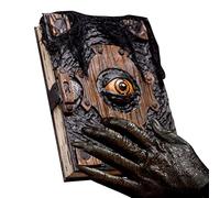 Libro de la maldita decoración de Halloween, Evil Eye Spell Book Figurine | Libro de hechizo gótico Decoración de Halloween, Demon Eyes Grimoire Collectible Halloween Book