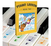 Libro de lecciones de piano 2: Una guía completa para principiantes (88 teclas engomadas + libro)