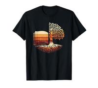 Libro de Lectura Árbol del Conocimiento Retro Naturaleza Gráfico Camiseta