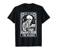 Libro de Lectura de Cartas del Tarot Divertido para Amantes de los Libros con Forma de Esqueleto de The Reader Camiseta