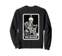 Libro de Lectura de Cartas del Tarot Divertido para Amantes de los Libros con Forma de Esqueleto de The Reader Sudadera
