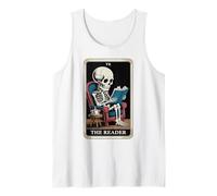 Libro de Lectura de Cartas del Tarot Divertido para Amantes de los Libros con Forma de Esqueleto de The Reader Camiseta sin Mangas