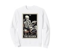 Libro de Lectura de Cartas del Tarot Divertido para Amantes de los Libros con Forma de Esqueleto de The Reader Sudadera