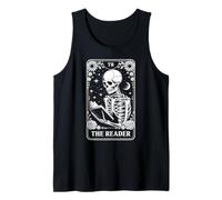 Libro de Lectura de Cartas del Tarot Divertido para Amantes de los Libros con Forma de Esqueleto de The Reader Camiseta sin Mangas