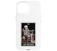 Libro de Lectura de Cartas del Tarot Divertido para Amantes de los Libros con Forma de Esqueleto de The Reader Carcasa para iPhone 15