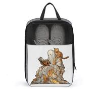 Libro de lectura de fantasmas de vidrieras con bolsa de zapatos de gato para viajes, uso diario, bolsa de almacenamiento antipolvo para zapatos de golf
