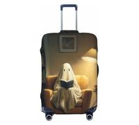 Libro de lectura fantasma en un sillón, fundas elásticas para equipaje de viaje, a prueba de polvo, resistente a los arañazos, protector de maleta de 22 a 24 pulgadas