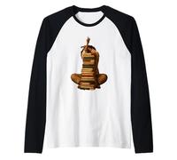 Libro de Lectura para Mujer Negra Stack Afro Girl Book Melanin Reader Camiseta Manga Raglan