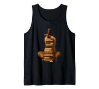 Libro de Lectura para Mujer Negra Stack Afro Girl Book Melanin Reader Camiseta sin Mangas