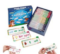 Libro de lectura y rima, 30 piezas, educativo, reutilizable, interactivo, tarjetas flash del alfabeto de jardín de infantes, para enseñar lectura, educación, niños, niñas, hogar, escuela, viajes