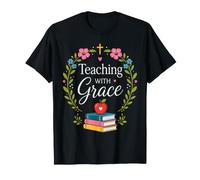 Libro de Manzana de Gracia para Profesor de fe Floral Camiseta