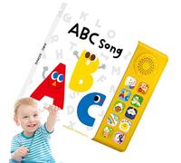 Libro de música interactiva, libro musical, 9,06 x 8,27 x 1,18 pulgadas Sound-Activated English Education Aid with 10 Classic Nursery Rhymes, Fun Audio Storybook for Early Learning Boys Girls