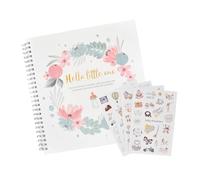 Libro de nacimiento de bebé con 4 pegatinas, 50 páginas de diario de embarazo, álbum de fotos de bebe de primer año para pegar fotos y escribir, Baby Memory Book ideal como regalo de nacimiento