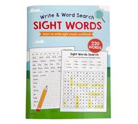 Libro de notas de aprendizaje en inglés blanco y búsqueda de palabras a la vista con 500 palabras más comunes y frases prácticas para estudiantes, libro de aprendizaje de vocabulario, libro de trabajo