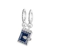 Libro de oraciones "God is in here" - 2 piezas charm, libro y marcapáginas - Pulsera colgante joyas accesorios plata de ley 925 Charm cinta coleccionable