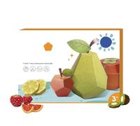 Libro de origami hecho a mano 3D, modelo de arte de papel 3D de prioridad de bricolaje de bricolaje, escultura fácil de figuras de animales hechas a mano, diseño sin herramientas (Fruit)