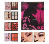 Libro De Paleta De Maquillaje 4 Capas Sombra De Ojos Duradera Plegable