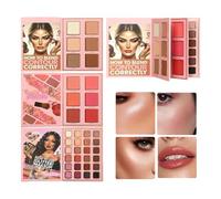 Libro de paletas de maquillaje con 36 colores - resistente al agua 3 capas de sombra de ojos y colorete, diseño plegable fácil de viajar para mujeres, niñas y belleza sobre la marcha