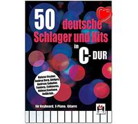 Libro de partituras "50 Deutsche Schlager y Hits in C-Dur" acompañado de bajo, agrupa las 50 canciones más famosas del "Schlager" alemán: