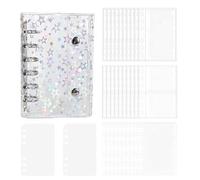 Libro de pegatinas - carpeta A6 | Álbum de colección de pegatinas - Carpeta de anillas de PVC holográfico para DIY Scrapbooking Sticker Almacenamiento Impermeable Recargable Efecto Arco Iris Brillante